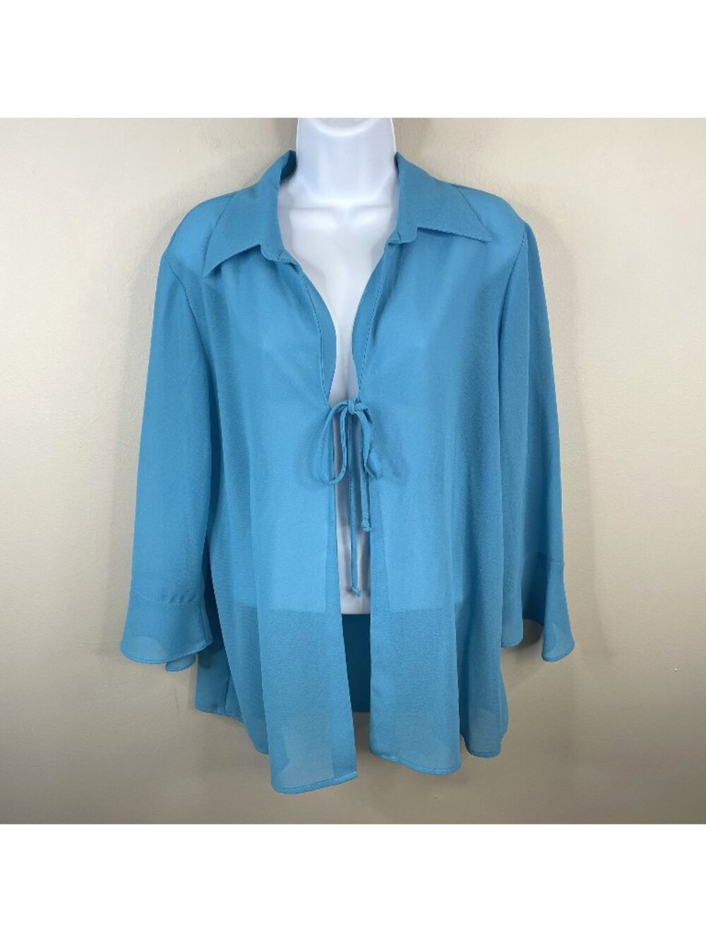 Vintage Sheer Top Womens Large Romantic Feminine Delicate Bow Tie‎ Layer Elegant